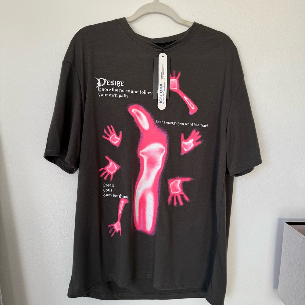 Oversized Desire Rave Graphic T-Shirt